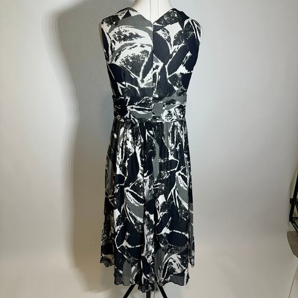 Coldwater Creek Navy/Gray Printed‎ Sleeveless Midi Dress Womens Petite Size P8 - Picture 5 of 10